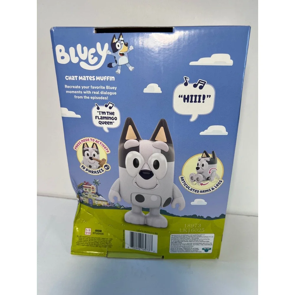 Bluey Chat Mates Muffin Talking Figure 10 Phrases Articulated Toy Moose 18973